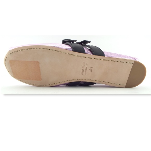 NIB MIU MIU Metallic Pink Lace Ballerina Flat 39.5 - Picture 8 of 8